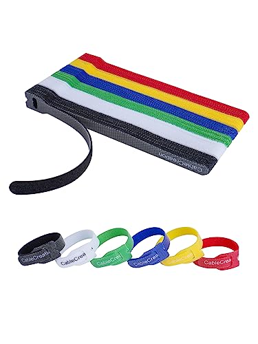 Image of CableCreation Cable Ties 60Pcs,Reusable Fastening Cables Management,Nylon Wire Organizer Cord,Adjustable Tie Wrap Organiser,Self Adhesive Cable Straps,Multi-Colored (30Pcs x 6 Inch /30Pcs x 8.7 Inch)