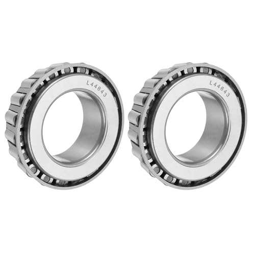 sourcing map 2pcs L44643 Tapered Roller Bearing Cone, 25mm Bore x 45.5mm OD x 14.5mm Thick, Chrome Steel Taper Bearing, ABEC-3