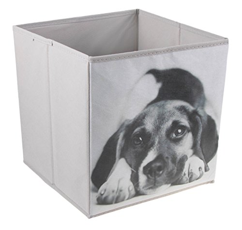 Clever Creations Kids Collapsible Storage Organizer and Ottoman, Perfect Animal Themed Toy Chest for Storing Books, Shoes, Games and More, Puppy Laying Down