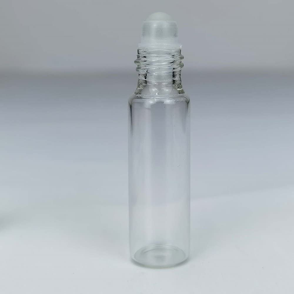 50 szt. butelek z białego szkła – 5 ml, idealne do olejów i podróży, zawiera pokrywki