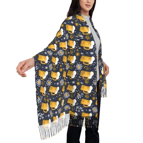 Pashmina Winter Warm Wrap Shawl Hand Drawn Insects Print Scarves Scarf For Women Men