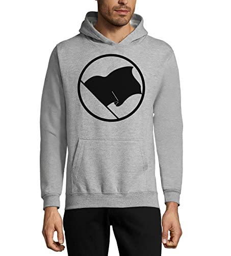 Sweat à capuche Anarchy Flag en coton gris pour un confort durable sans compromis