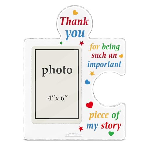 CIANMGD Thank You Teacher Gifts from Student, Daycare Special Education Autism Teacher Appreciation Gifts for Women Men, Acrylic Puzzle Picture Frame,...