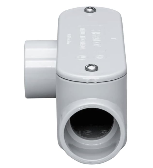LR2 (078169) 2" PVC Type LR Conduit Body, Schedule 40, Electrical Access Fitting, Gray, Weatherproof, (1 Unit)