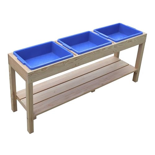 Table à sable et eau en bois AXI avec 3 récipients et étagère 124x50 cm