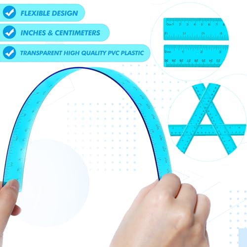 zonon 2 pack 123939 plastic ruler and 63939 plastic protractor set clear ruler protractor set math geometry supplies for school classroom home office drawingblue