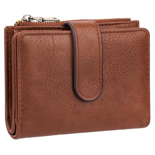 ONEKERUN Monedero para Mujer Cartera PU Cuero Carteras de Mujer Formato Corto Monederos Bloqueo RFID Cartera de Señora Pequeñas Billeteras con Bolsillo de Cremallera y Múltiples Ranuras