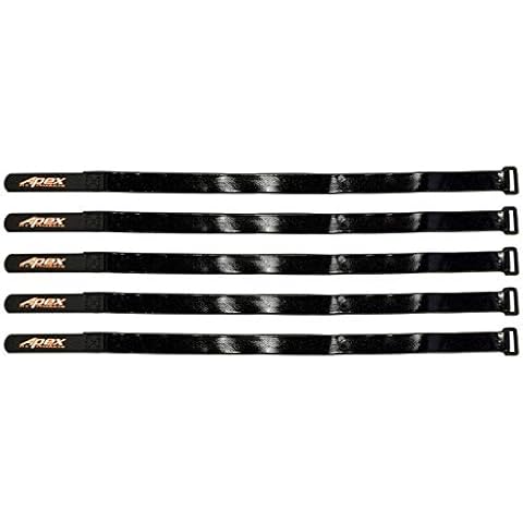 Apex RC Products 5 Pack 16mm x 400mm HD Rubberized Battery Straps Non-Slip 3022 Cover
