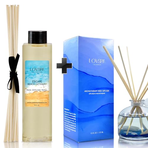 Escape Beach Getaway Reed Diffuser Set y Repuesto 4 oz