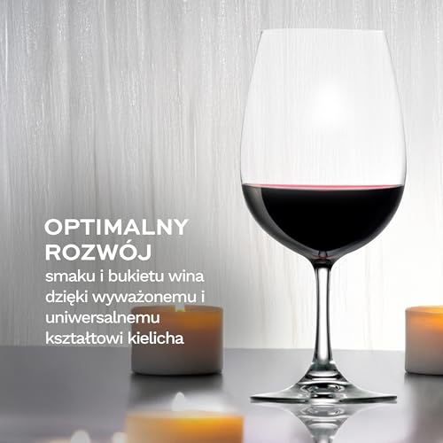 Stölzle Lausitz Kieliszki do Wina Czerwonego Weinland Zestaw 6 sztuk, 450 ml – Wysokiej Jakości Kieliszki Idealne do Bordeaux – Elegancki Kieliszek z Kryształu dla Maksymalnego Rozwoju Aromatów