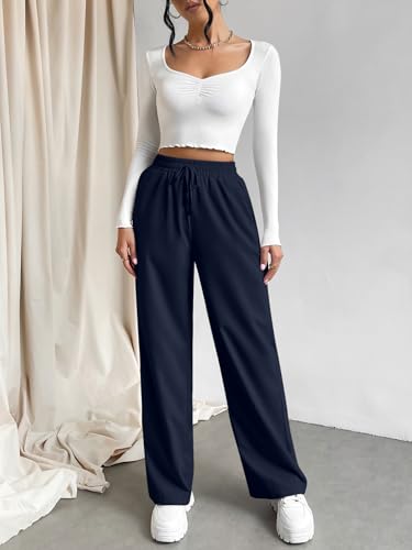 Image of Aahwan Grey Solid Oversized Wide Leg Baggy Korean Trousers for Women & Girls'