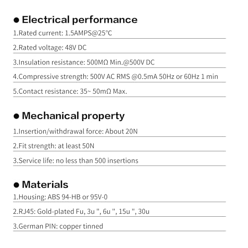 YAODHAOD TAE RJ45 RJ11 DSL Adapter 8P2C für Telefonadapter TAE Adapter Stecker Telefon Router Schwarz
