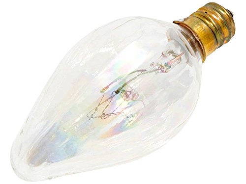 Bulbrite 15F10CL 15W Fiesta Style Chandelier Bulb, Candelabra Base, Clear