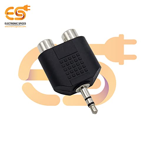 Image of Electronic Spices Single 3.5mm male to 2 RCA female dual splitter interface audio connector pack of 20pcs