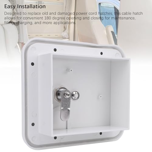 Haofy Stromkabelklappe für Wohnmobile, Bündig Montiertes Design, Widerstandsfähig mit Schloss und Schlüsseln aus Edelstahl, 180-Grad-Öffnung für Wohnmobile, Anhänger, Yachten und Mehr