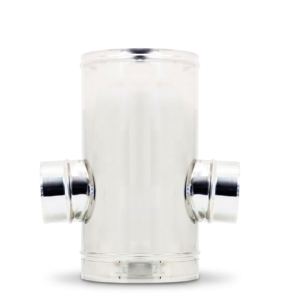 MAKA T 93° 2 Uscite 180° H 440 Canna Fumaria Coassiale Inox Ø 200/300 mm