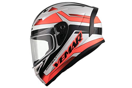 Resistente ai graffi visiera Vemar Ghibli base integrale moto casco bianco/rosso