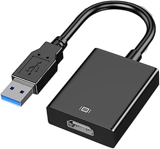 USB to HDMI Adapter, USB 3.0 to HDMI Cable 1080P Video Graphics Cable Converter with Audio for PC Laptop Projector HDTV Compatible with Windows XP 7/8/8.1/10