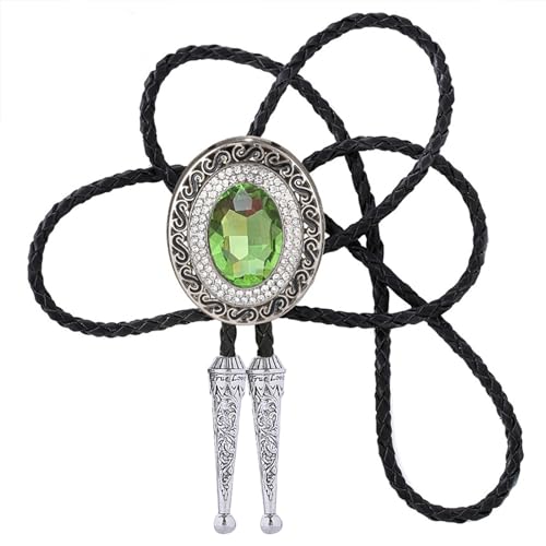 Image of Western Bolo Tie Cowboy Bolo Ties Rhinestone Necklace Bola Tie for Men Women