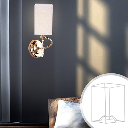 Image of NOLITOY Metal Lampshade Frame,Square DIY Ceiling Light Bracket Lamp Shade Frame Light Bulb Guard Chandelier Lampshade Accessory for Bedroom Room