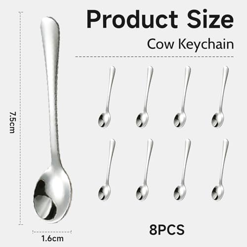 GlamRays Pack of 8 Tiny Stainless Steel Spoons for Spice Jars Mini Size 7.5 cm, Cute Small Scoops for Salt and Spices - Image 2