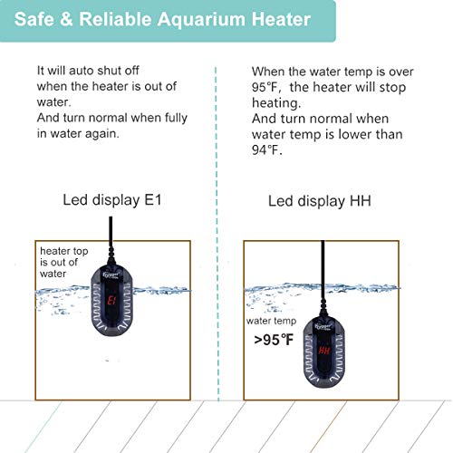 Hygger HG-916-50W Mini Submersible Digital Display Aquarium Heater thumb #3