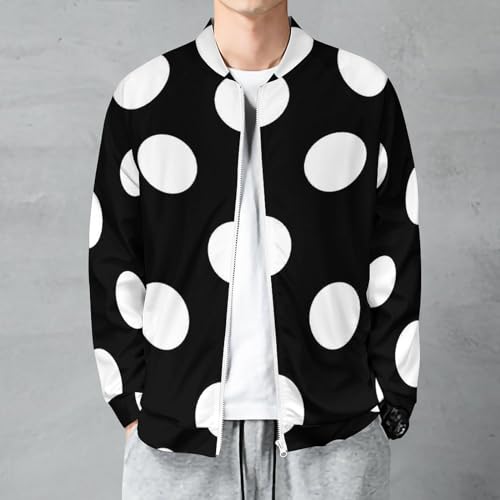 Big Polka Dot Pattern Lightweight Bomber Jacket Men Golf Fashion Coat Track Jackets Casual Windbreaker Shirt2
