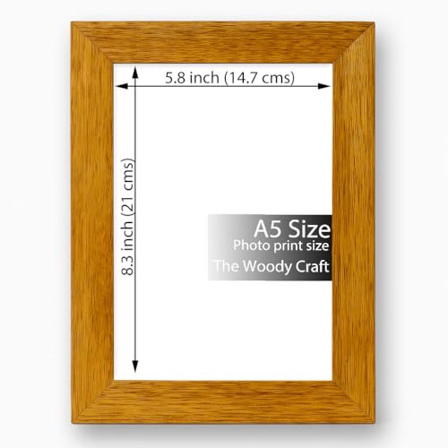 Image of A5 Photo Frame | Vibrant Orange Photo Frames For Wall Decor | Durable Wooden Frame | Wall Frame To Energize Decor | Birthday Photo Frames (5.8x8.3 inch, Orange)