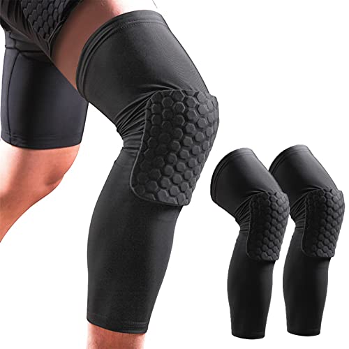 Genouillères de basket-ball 1 Paire,Unisexe Manchons de Compression Anti-Crash Genouillères,Pour Sport Basket-ball Football Fitness Course à Pied Cyclisme (XXL) Cover