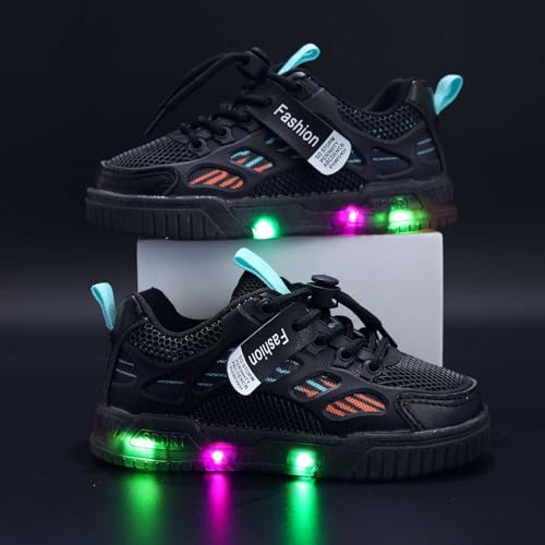 IWIHMIV Kids Sneakers Boys Slip On Light Up Shoes Girls Tennis Lightweight Breathable Athletic Shoes2
