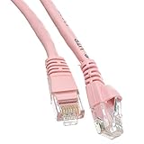 Cavo di collegamento Ethernet Cat5e, colore rosa, senza agganci, modellato, 7 piedi immagine