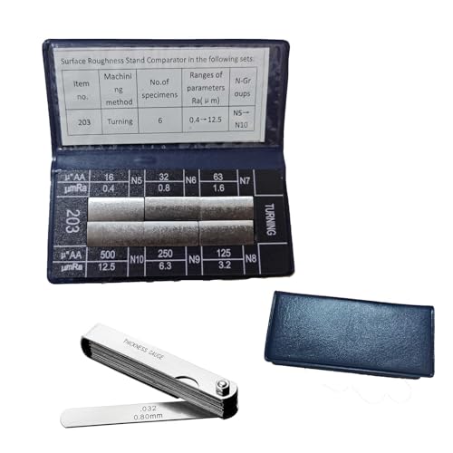 Image of 6Pcs Turning Surface Roughness Comparators,Roughness Test Block Ra0.05-12.5mm Microfinish Comparato Set for Lathe Machinery Manufactur Teach (6pcs Turning Surface Roughness comparators)