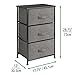 mDesign Steel Top and Frame Storage Dresser Furniture with 3 Removable Fabric Drawers for Bedroom, Office, Living Room Organization - Holds Clothes, Accessories, Lido Collection - Charcoal Gray