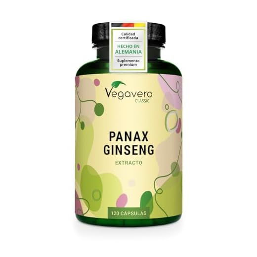 PANAX GINSENG Rojo Coreano| 4800 mg | 20% de ginsenósidos | 120 Cápsulas | NOOTROPICO Memoria y Concentración | Vegano & Sin Aditivos | Vegavero®