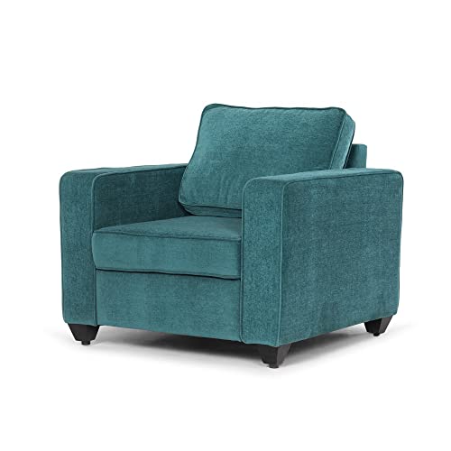 Image of Wakefit Sofa Set | 3 Year Warranty | Sofa 1 Seater, 1 Seater Sofa for Living Room, Wooden Sofa Set, Sofa Set Single Seater - Napper(Malphino : Malibu Green)