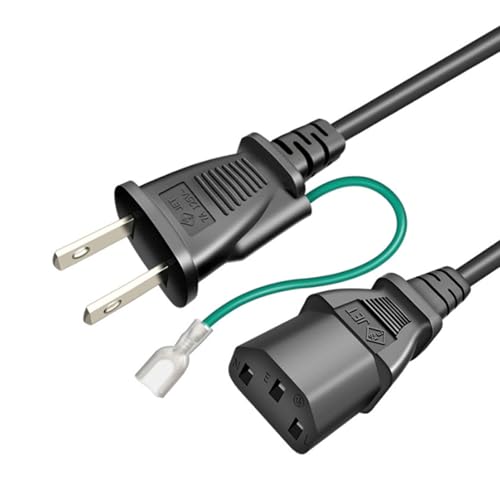 AC電源ケーブル コネクター【PSE規格品】ACコンセント 電源変換ケーブルアダプタ 3ピンソケット(メス)-2ピンプラグ(オス) アース線付き ストレートタイプ 定格7A-125V 1.5m