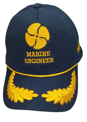 Image of Adjustable Caps | Uniform Accessory | Free Size Unisex Hat | Baseball Hats | Durable & Lightweight Comfortable Cap | Hat with Gold Embroidery Merchant Navy Cap