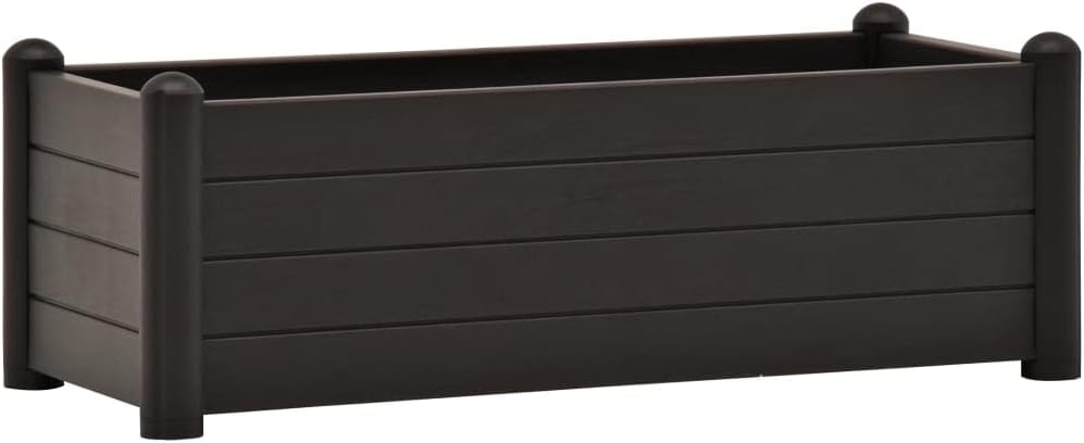 vidaXL Durable Indoor and Outdoor Polypropylene Garden Raised Bed in Anthracite - 39.4x16.9x13.8 Inches - UV, Weather, and Frost - with Drainage Bottom - Easy Assembly