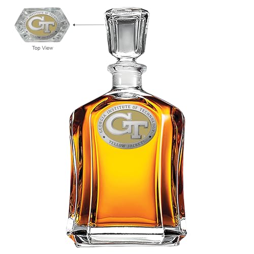 Image of Heritage Pewter GT Capitol Decanter | 24 OZ Whiskey Decanter for Liquor with Airtight Stopper | Expertly Crafted Pewter Glass