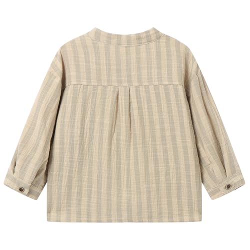 Image of LittleSpring Boys Button Down Long Sleeve Uniform Dress Shirts with Tie