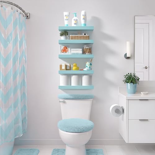 Sorbus 16 Inch Floating Shelves for Wall (2 Pack, Breezy Blue) - image 3