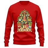 Photo Gallery printbar christmas gift241 felpa - festively funny! design unisex con un albero allegro, perfetta per diffondere allegria festiva e vibrazioni accoglienti!, rosso, l Photo Gallery printbar christmas gift241 felpa - festively funny! design unisex con un albero allegro, perfetta per diffondere allegria festiva e vibrazioni accoglienti!, rosso, l