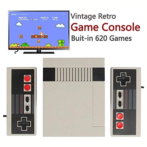 Jackky 620 Retro Classic Video Game Console AV Output Mini NES Console 620 in 1 Built-in Plug and Play Video Games with 2 Controllers Handheld Games for Kids & Adults (Small) - Thumbnail 3