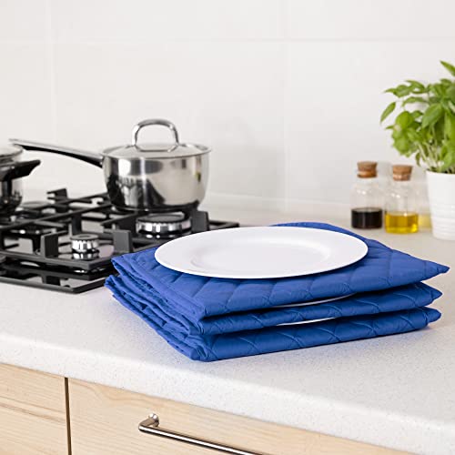Navaris Electric Plate Warmer - 10 Plate Blanket Heater Pockets for Warming Dinner Plates to 165 Degrees in 10 Minutes - Thin Folding Design - Blue - Thumbnail 2