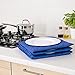 Navaris Electric Plate Warmer - 10 Plate Blanket Heater Pockets for Warming Dinner Plates to 165 Degrees in 10 Minutes - Thin Folding Design - Blue