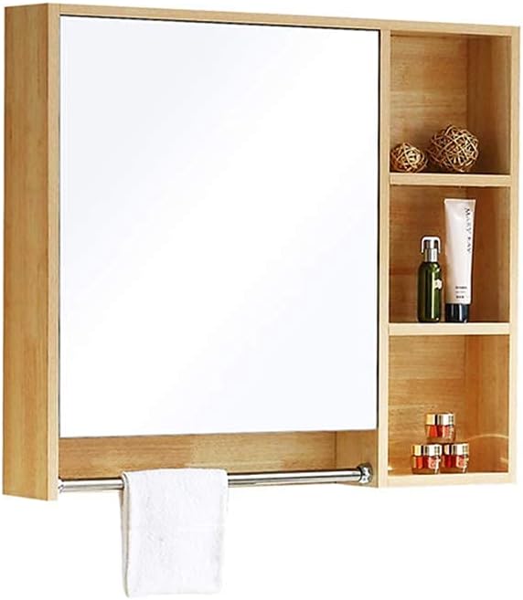 Beautiful Fashion Wall Mounted Mirror Cabinet Bathroom Medicine Cabinet Storage Organizer Shelf Wall Mount Storage Shelf Single Door Bathroom Vanity Mirror