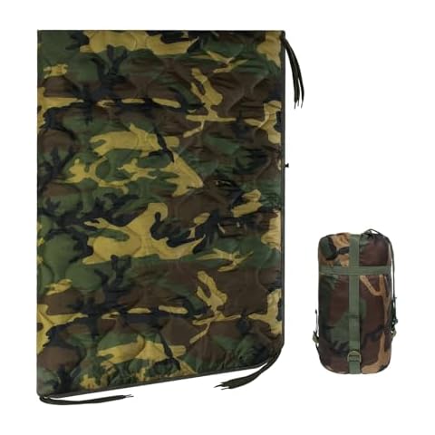WINWAY Outdoor Down Camping Blanket Military Camping Sleeping Bag with Zipper,Packable Waterproof Lightweight Poncho Liner for Hiking,Travel, Stadium Cover