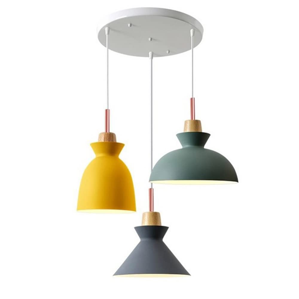 HXYSXHJUO 3 Lights Hanging Lighting Fixture Kitchen Light Fixtures Ceiling Mount Entryway Lamp With Wooden Finish For Closet Farmhouse Chandeliers Room Decor