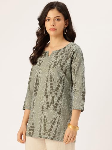 Image of Elegant Printed Short Kurti - Soft Cotton, Everyday Style, Sizes S-XXL.