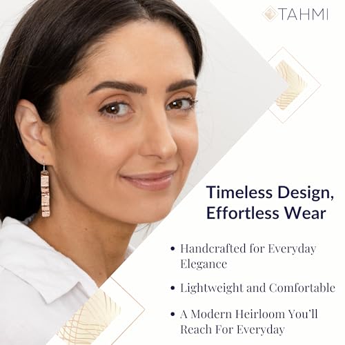 Handcrafted 2 Inch Long Dangle Earrings for Women | Lightweight Wavy Sculpted Drop Earrings | Hypoallergenic Jewelry Gift for Her | Available in Copper and Silver3